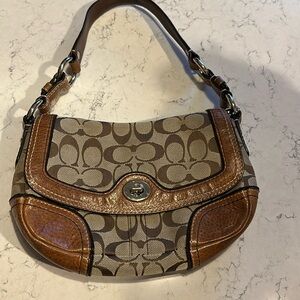 Gently used COACH classic purse, brown/tan.